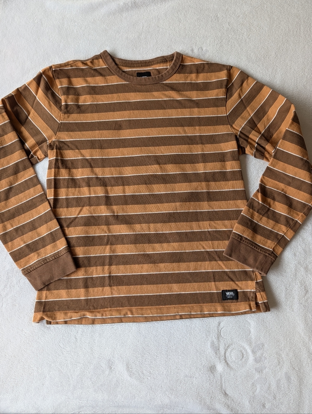 Vans Brown & Tan Striped Long Sleeve Shirt